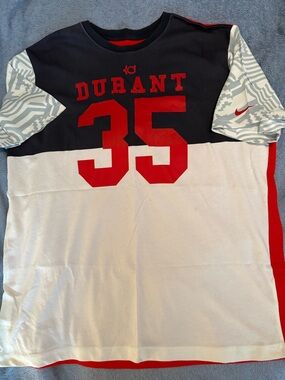 Nike Durant USA #35 Colorblock Short Sleeve Tee - Black, White & Red xxl